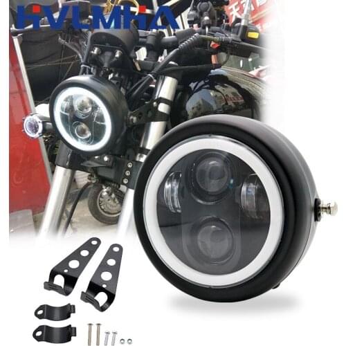 5-3/4" 5.75 inch Motorcycle Motor LED Projector DRL Headlight with 5.75Inch Headlamp Housing For Dyna Sportster Softail