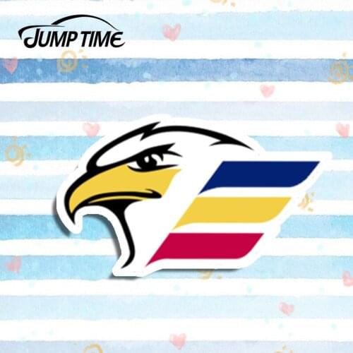 Jump Time 13cm x 7.5cm For Eagle Logo Decal Funny 3D Car Styling Vinyl Animal Graphic Window Bumper Decor Car Stickers