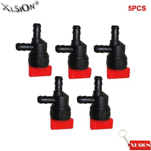 XLSION 5Pcs/Pack Plastic Fuel Gas Shutoff Cutoff Valve Petcock Switch 1/4" / 90 Degree For Tecumseh 35857 Fits 1/4" ID Fuel Line