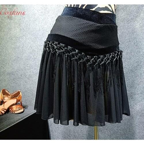 Latin Dance Costume Long Sleeves Top Tassel Girls Kids Skirt Performance Set Rumba Samba Tango Women Latin Dance skirt set Wear
