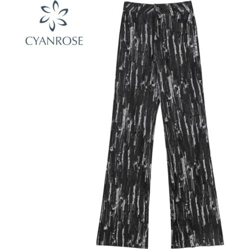 Fashion Streetwear High Waist For Jeans Women 2021 Summer Y2k Tie Dye Printed Loose Casual Straighting Female Denim Long Trouser