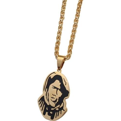 Zkd Islam muslim Engraved famous person stainless steel Pendant necklace muslim jewelry