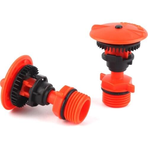 1-10pcs 1/2" 360 Degree Rotating Nozzle Male Thread Orange Garden Sprinkler for Fruit Tree Lawn Irrigation