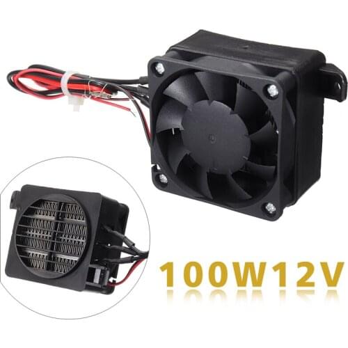 1Pc 100W 12V DC PTC Insulated Thermostatic Indoor Heater Fan Air Heater Warmer Fan Heater Incubator Heater Heating