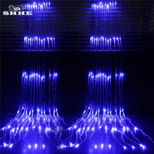 336 LED Waterflow Curtain Light Waterfall Fairy String Lights Wedding Party Home Garden Bedroom Outdoor Indoor Wall Decoration