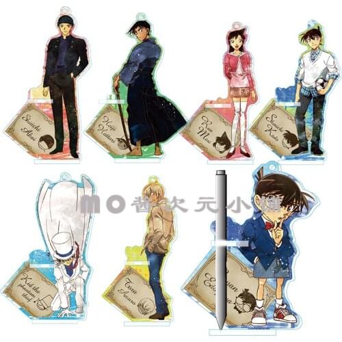 Anime Detective Conan Kudou Shinichi Mouri Ran Yoshida Ayumi Acrylic Figure Penholder Stand Display Model Plate Cosplay Decor