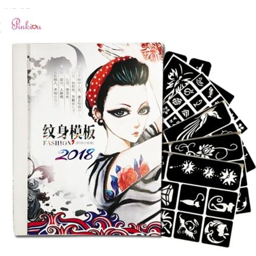 Glitter Tattoo Book Drawing For Painting Airbrush Temporary Tattoos Henna Templates Stickers