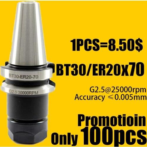 BT30 ER20 MAS 403 BT Collet Chuck CNC Machine Tools Balanced G2.5 25000rpm Accuracy 0.005mm Promotion 2020 High Precision Arbor