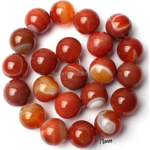 High Quality Natural 18mm Smooth Banded Agates Onyx Round Shape Loose Beads Strand 15" Jewellery Making w1433
