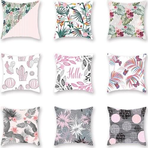 Flower Cushion Cover Pineapple Floral Pillow case Decorative for Sofa Car Seat Living Room Home Decor Soft Summer Covers 45x45cm