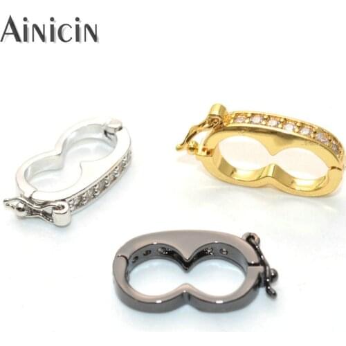 Double Rows 6mm Inner Diameter Stationary Stationary Openable Clasp DIY Fashion Necklace Bracelet Making Findings 30pcs/lot