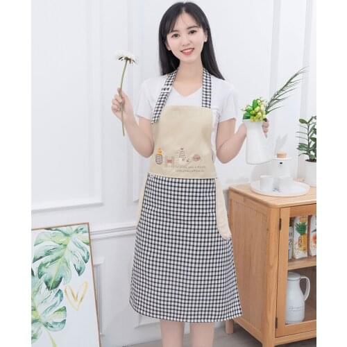 Apron Womens Home Kitchen Cute Japanese Washable Sleeveless Waterproof and Oilproof Fashion Adjustable Overalls