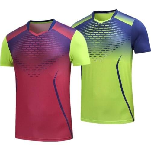 Men/Women badminton t-shirt,polyester Tennis Clothes,quickly-dry short sleeves breathable table tennis jerseys,ping pong shirts