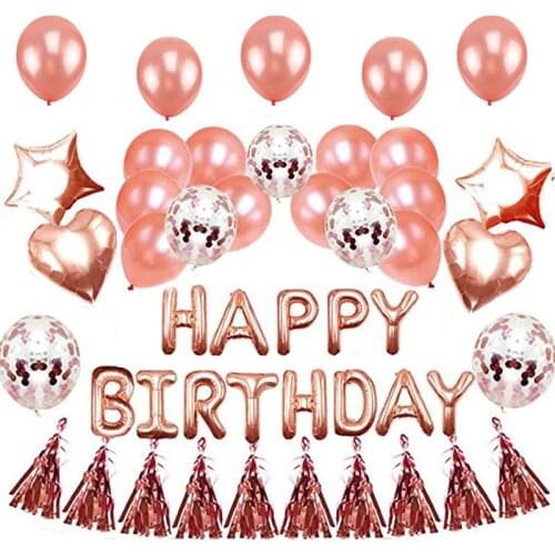 1set Happy Birthday Balloons Foil Letter Balloon Banners Garland Bunting Kids Birthday Babay Shower Anniversary Party Decoration