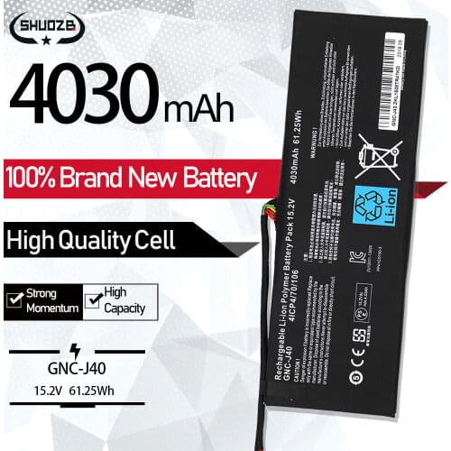 GNC-J40 961TA013F Laptop Battery For GIGABYTE P34F P34G P34K P34W V2 V3 V5 V7 Series 15.2V 4030mAh 61.25WH New