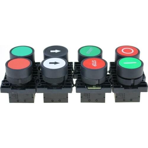 Self reset button switch 22mm start stop button with the arrow symbol XB2 flat touch switch button