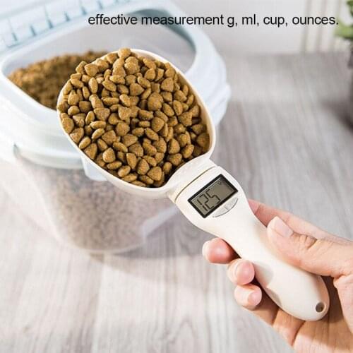 800g/250ml Pet Food Scale Cup Dog Cat Feeding Bowl Kitchen Scale Spoon Measuring Scoop Cup Portable with LED Display Dog Feeder