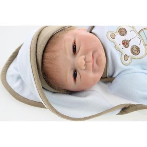 16" Newborn Baby Doll Lifelike Silicone Reborn Dolls Black Skin Doll Gift for Birthday Sleeping Bedtime Toys