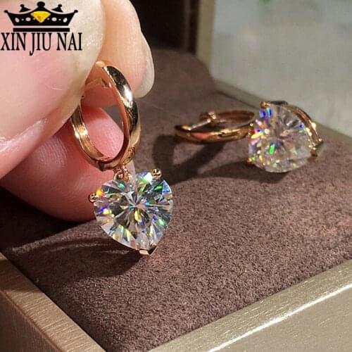 Hot new arrival arrives simple super sparkling dividend princess style womens heart-shaped pendant earrings