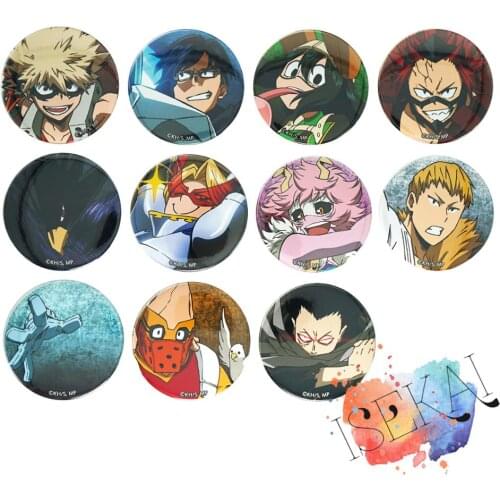 My Hero Academia Anime Boku No Hero Academia Katsuki Bakugo Eijiro Asui Eraser Head Fumikage Anime Metal Badge Brooch Pins