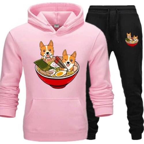 Japanese style Mens Sets Ramen hoodies and pants warm fleece tracksuit drop shipping Sweatshirts Sportswear Suits plus size 5XL