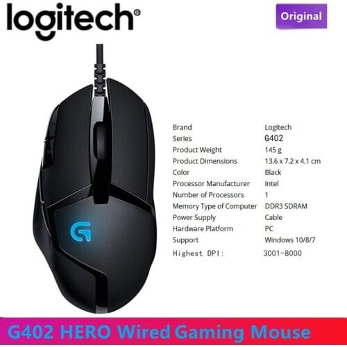 Logitech G402/ G502HERO / G102 /Gaming Wired RGB Mechanical Counterweight Competitive Mouse USB Notebook Computer Gaming Mouse