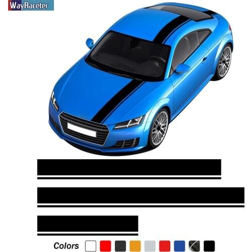 Car Hood Decal Engine Cover Roof Top Rear Trunk Body Kit Stripes Stickers For Audi TT MK1 MK2 MK3 8N 8J 8S TTS TTRS Accessories