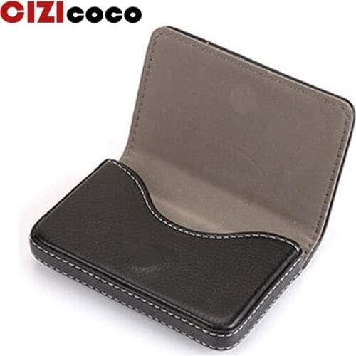 New Arrival High-Grade PU Leather+stainless Steel Men Credit Card Holder Women Metal Bank Card Case Card Box