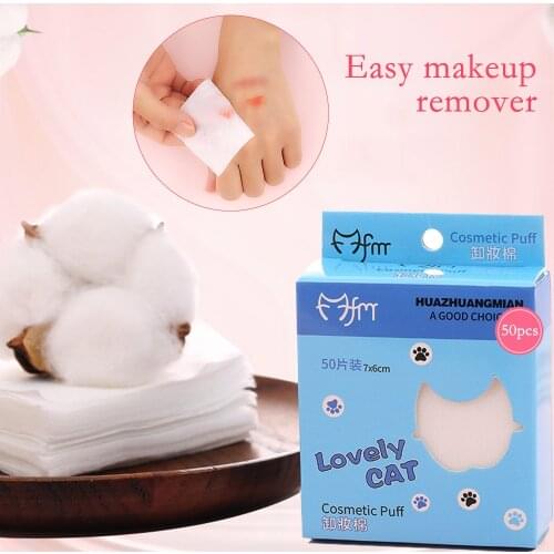 50Pcs/Bag Korean Facial Organic Cotton Pads Facial Cleaning Nail Polish Remover Cosmetic Tissue Makeup Beauty Skin Care Tools