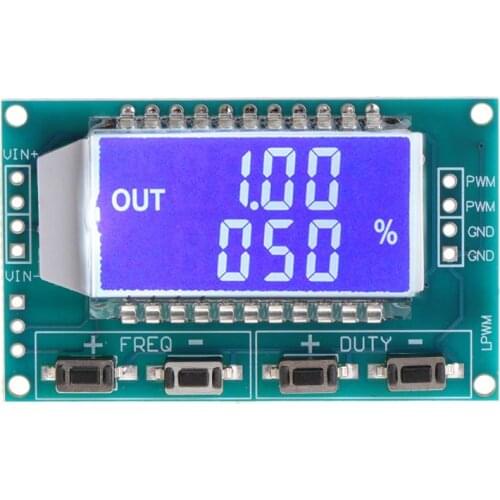 PWM Pulse Frequency Duty Cycle Adjustable Module Signal Generator LCD Display