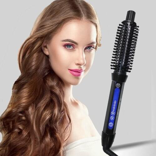 RUCHA Professional Curling Iron 2 In 1 Electric Hair Brush PTC Fast Heating Combs For Women Hair Curlers Roller 18-32cm Comb te