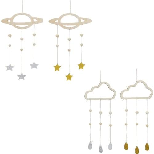 Nordic Cloud Stars Raindrops Wall Hanging Decor Kids Bedroom Ornament for Home Room Display Cafe Shop Decorative Gift Photo Prop