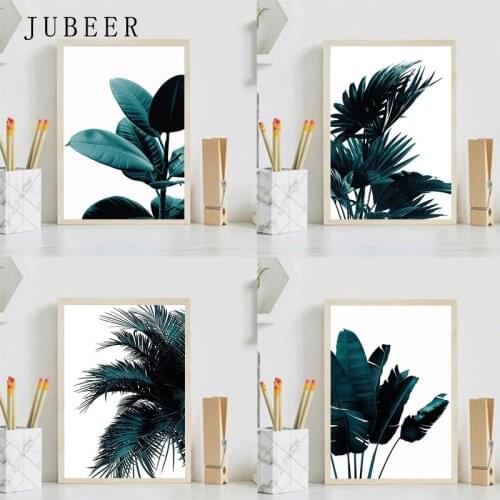 Nordic Poster Green Leaf Canvas Prints Palm Leaves Wall Art Plant Paintings on The Wall Picture for Living Room Home Decoration