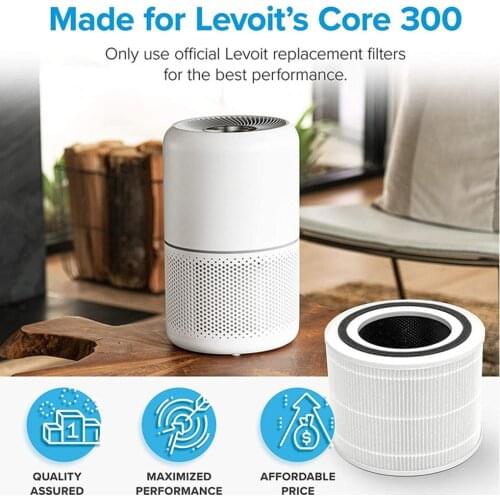 True HEPA Air Purifier Filter Replacement for LEVOIT Core 300/300-RF HEPA Pet Hair Odor Filter Cleaning System Tool Accessories