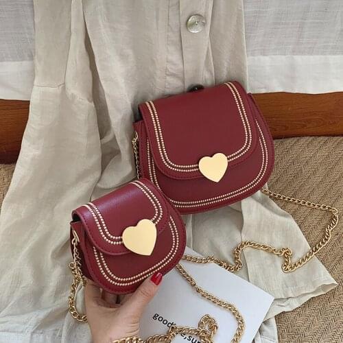 Qiuyin Luxury Brand Retro Solid Fashion Bag Women Shoulder Bag Clutch Crossbody Bags Chain Purse Cute Handbag Saddle Leather Pu