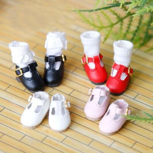 Ob11 baby shoes are versatile with basic t-type Japanese small leather shoes and 1/12 BJD doll Dolls Accessories