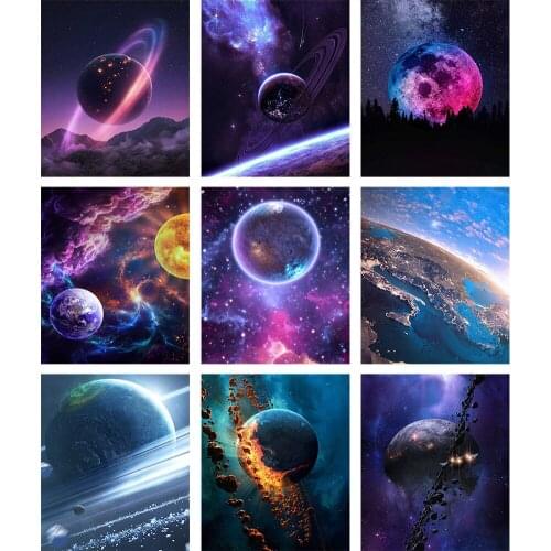 Magnificent Bright Planet DIY Digital Painting Character Art Atlas Coloring Decoration Canvas Wall Crafts Gift