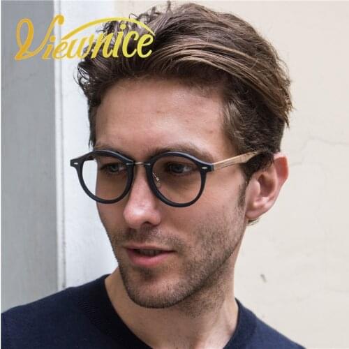 2018Lunettes de vue vintage Glasses Frame Men Transparent Anti blue light lenses Women Eyeglasses Wood grain Frame Black Brand