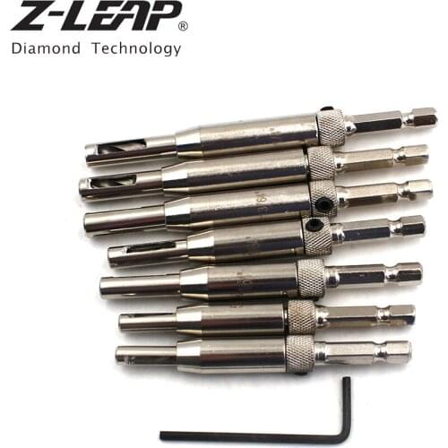 Z-LEAP New Style Door and Window Punch Positioning Bit Special Shaped Drilling Hinge Drill Set 7PCS