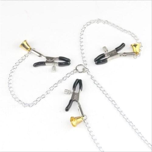 1 Pair Metal Bondage Nipple Clamps Chain Nipple Clips Labia Slave BDSM Women Toys Sex Games Sexual Game S0218