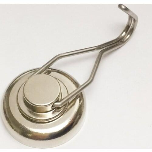 14KGs Vertical Pulling Force Magnet Pot 2PCS Dia25mm with Hook Magnetic Cup Lifting Strong Neodymium Holding