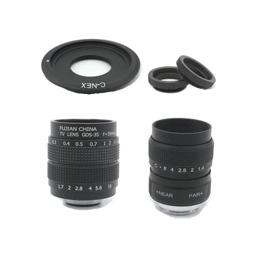 2 in 1 CCTV 50mm f1.4/35mm F1.7 TV Movie lens+C Mount+Macro ring for Sony NEX-F3 NEX-5 NEX-6 NEX-7 A6500 A6300 A6000 A5000