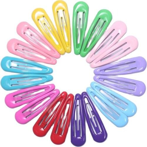 20pcs 5cm Snap Hair Clips Cute Metal Barrettes for Baby Girls Children Hair Clip Pins BB Hairpins Women Hair Styling Accessories