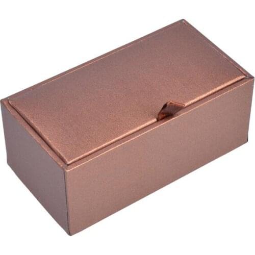 200pcs/lot Quality Cufflinks Box Luxury Bright Brown Color Cuff Links Storage Boxes Jewelry Packing Display Gift Boxes Wholesale