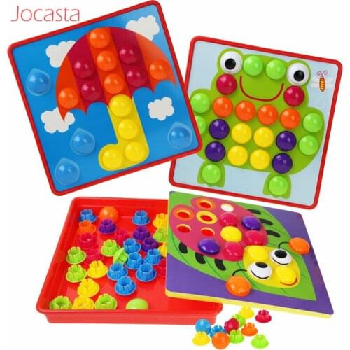 3D Puzzles Toys for Children Creation Mosaic Mushroom Nail Kit Buttons Art Assembling Kids Enlightenment Educational Toy Mosaic