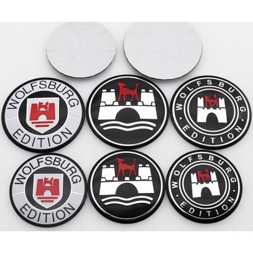 4pcs 56mm 65mm wolfsburg edition car sticker Wheel Center Hub sticker Rim Creative badge covers decoration sticker accessories