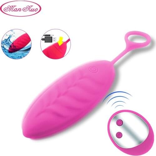 Man Nuo Remote Control Vibrating Egg Silicone Wireless Bullet Vibrators USB Rechargeable Massage Ball Adult Sex Toys Consolador