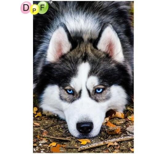 DPF DIY husky 5D diamond painting cross stitch home decor diamond mosaic square crafts diamond embroidery needlework