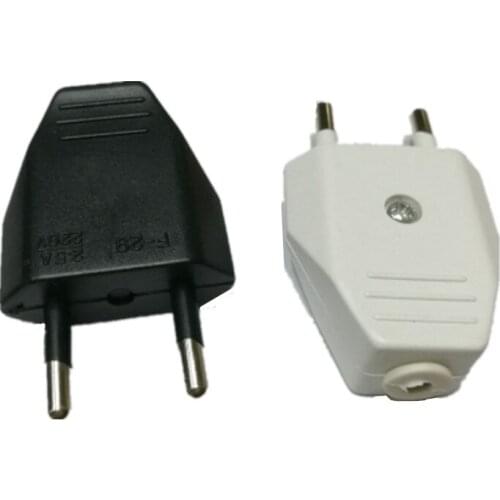 European standard two round 2pin power plug 10A wiring assembly EU plug French socket 20pcs