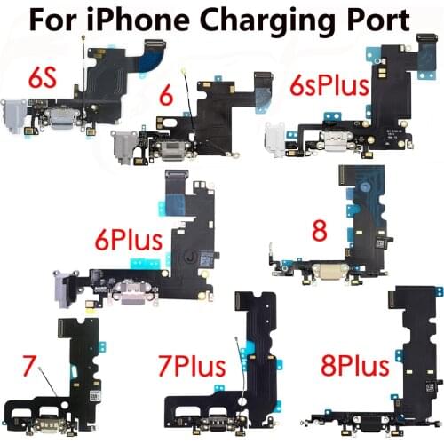 High Quality Charging Port Dock Flex Cable For 6 6Plus 6s 6splus 7 7Plus 8 8Plus With Microphone And Signal Antenna Repair Parts